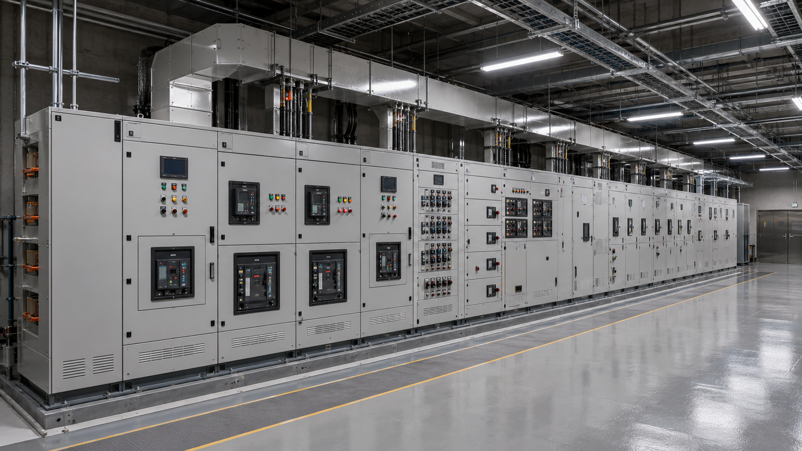 Engineers analyzing industrial electrical grids